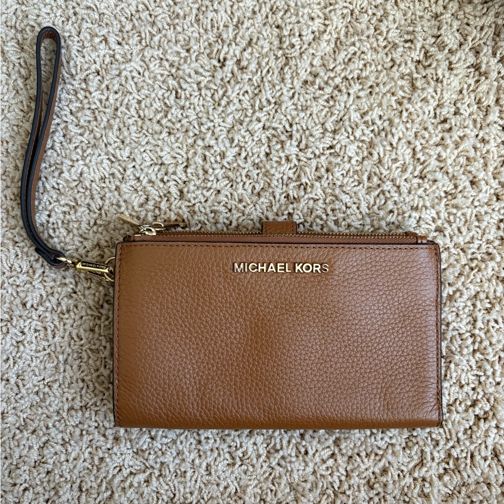 Michael Kors Tan Leather Wristlet